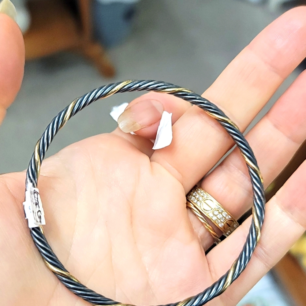 David Yurman 18k Silver Bangle